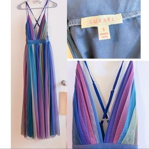 LUXXEL Tulle Mermaid Colored Gown Size S